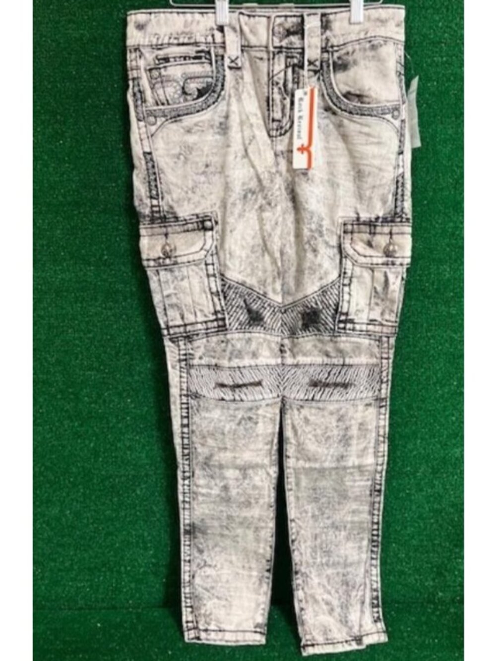 Men Rock Revival Biker "Boltan" Casual Stretch Denim Pants Jeans Size 29 X 33